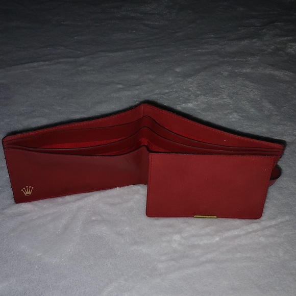 ROLEX red leather Bi-Fold Wallet - Picture 6 of 13